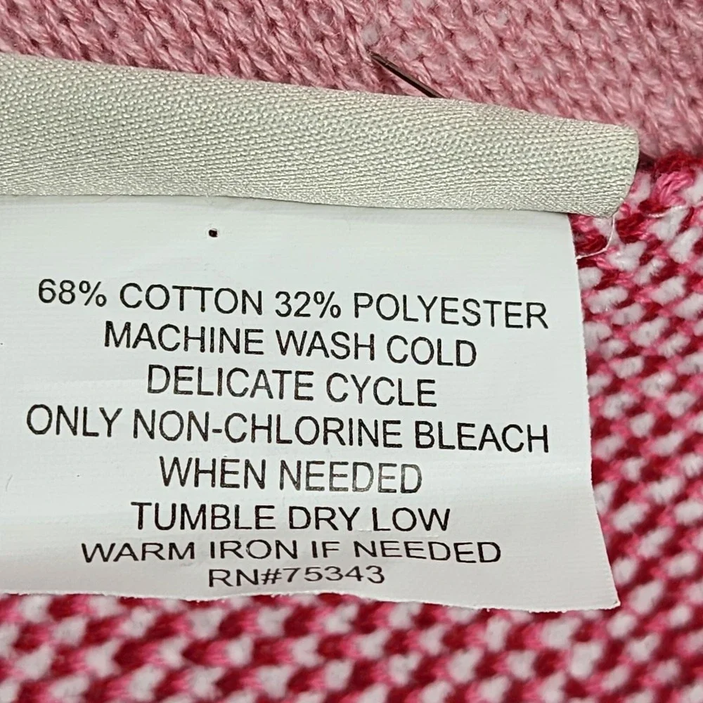 Zoe Rachel Cotton Blend Knit Throw Blanket Heart Color Block Pink Red 50x70